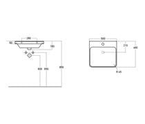 Cosmos 500mm Wall Hung 1 Drawer Basin Unit & Basin - Matt Latte