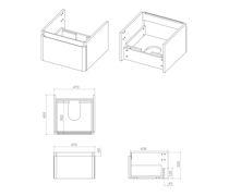 Cosmos 500mm Wall Hung 1 Drawer Basin Unit & Basin - Matt Latte