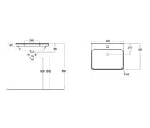 Cosmos 605mm Wall Hung 1 Drawer Basin Unit & Basin - Matt Latte