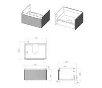 Cosmos 605mm Wall Hung 1 Drawer Basin Unit & Basin - Matt Latte