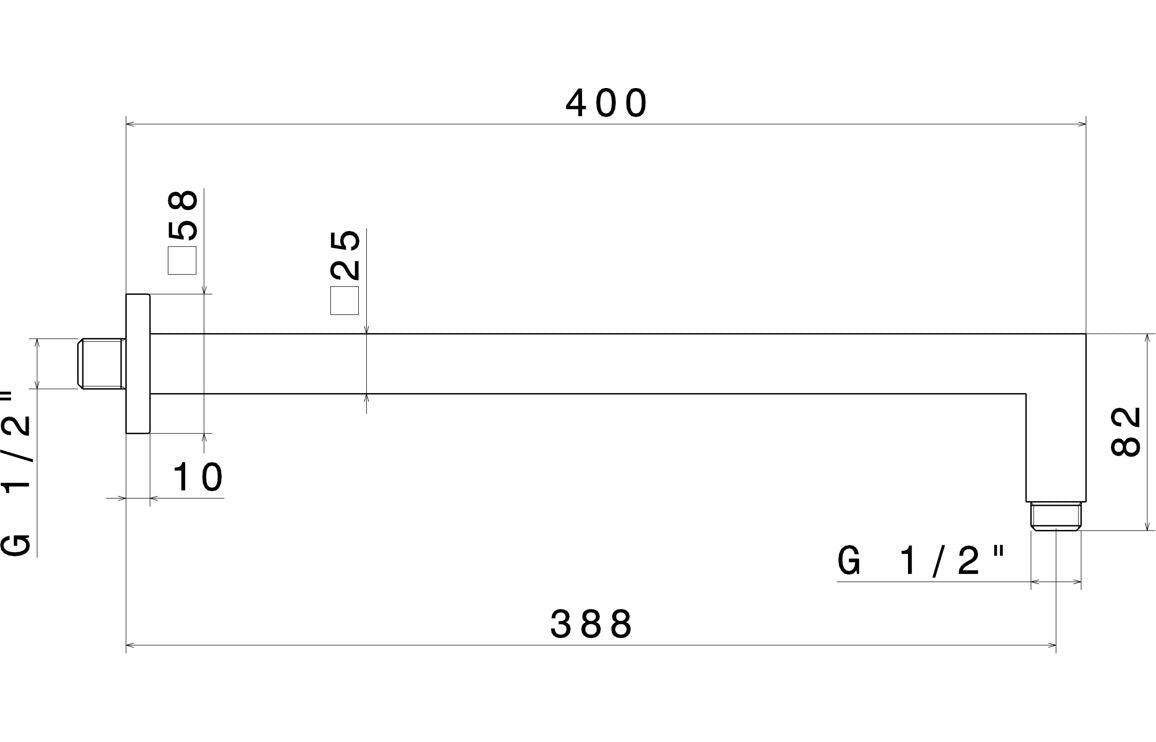 Vema Square 300, 400mm Wall Arm