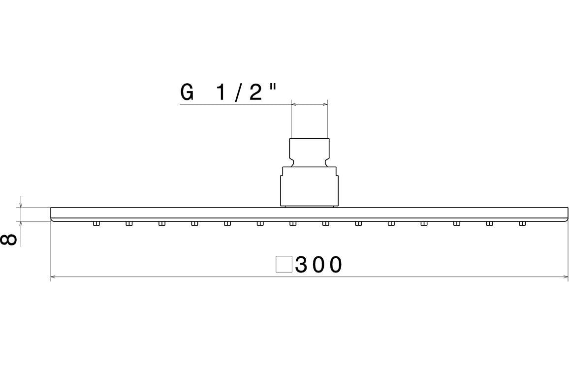 Vema 200/250/300mm Square Showerhead