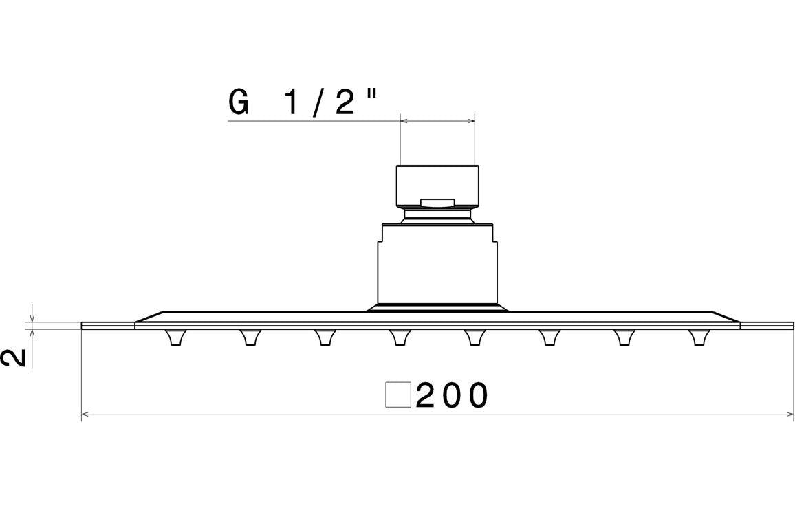 Vema 200/250/300mm Ultraslim Square Showerhead