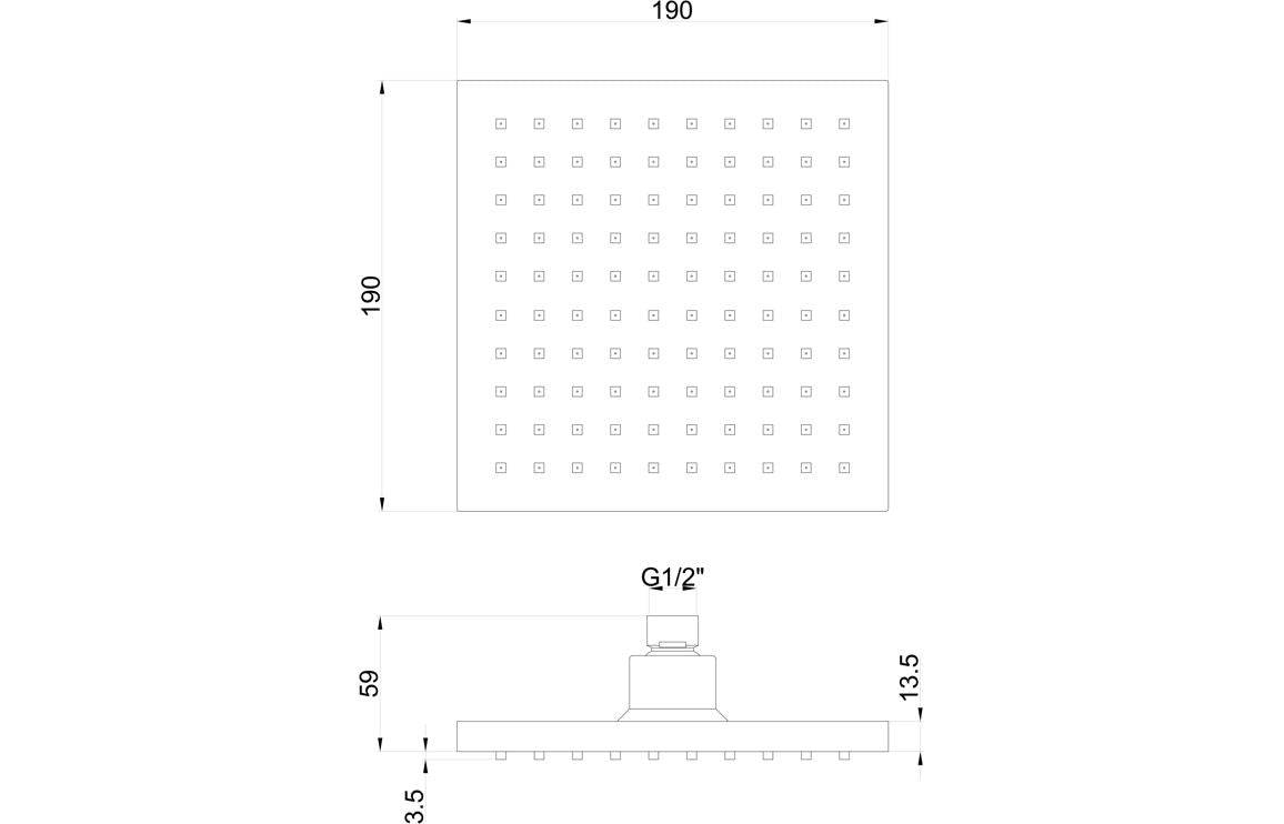 Lyra Shower Pack One - Two Outlet Twin Shower Valve w/Handset & ABS Overhead - Chrome