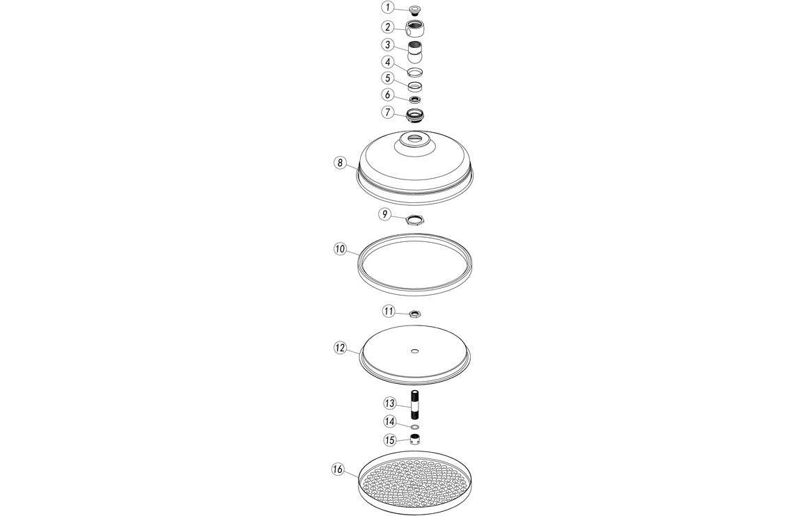 Berwick 200mm Round Traditional Showerhead - Brushed Brass