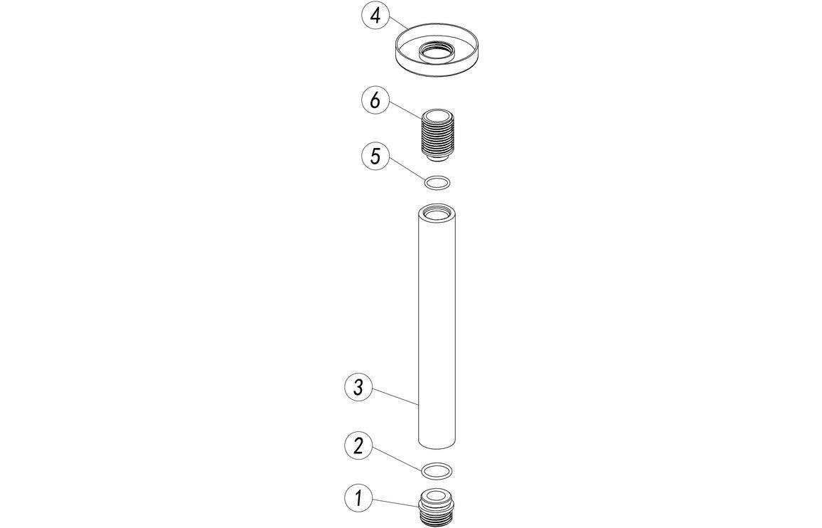 Aurora 180mm Round Ceiling Arm - Brushed Brass