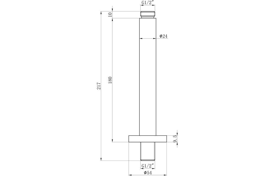 Aurora 180mm Round Ceiling Arm - Brushed Bronze