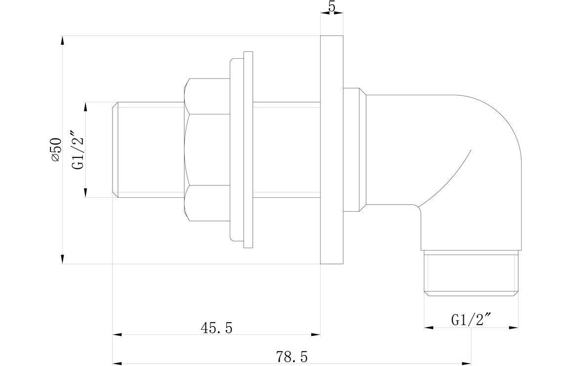 Berwick Traditional Wall Outlet Elbow - Brushed Brass