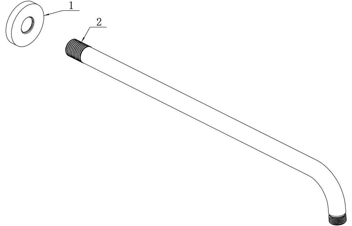 Aurora 320mm Round Shower Arm - Brushed Brass