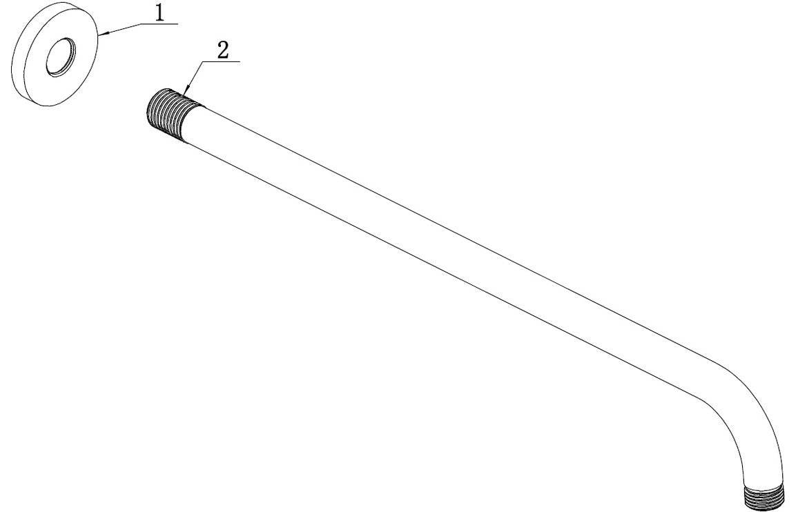 Aurora 320mm Round Shower Arm - Matt Black