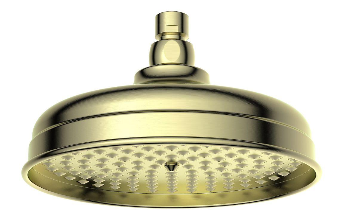 Berwick 200mm Round Traditional Showerhead - Brushed Brass