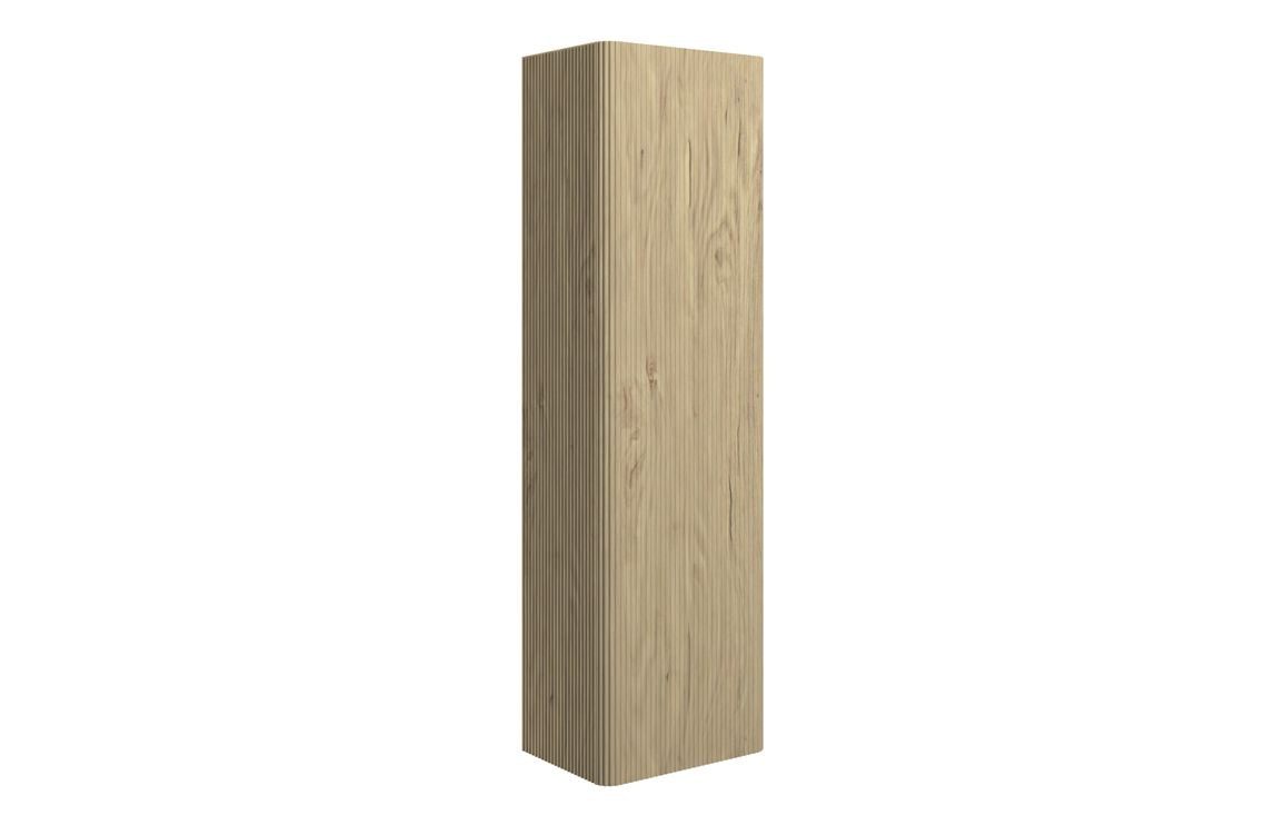 Kuba 350mm Wall Hung 1 Door Tall Unit - Textured Oak