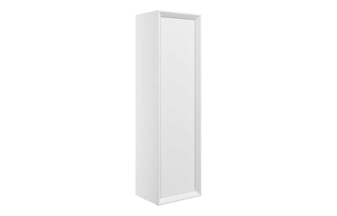Push 345mm Wall Hung 1 Door Tall Unit - Matt White