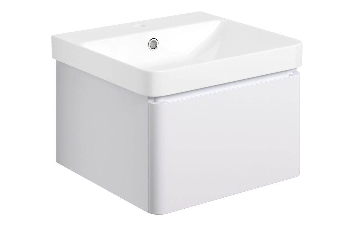 Cosmos 500mm Basin Unit & Rimless Close Coupled WC Pack - Matt White