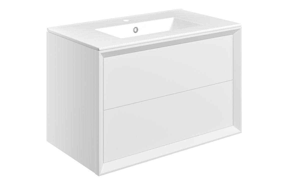 Push 810mm Wall Hung 2 Drawer Basin Unit