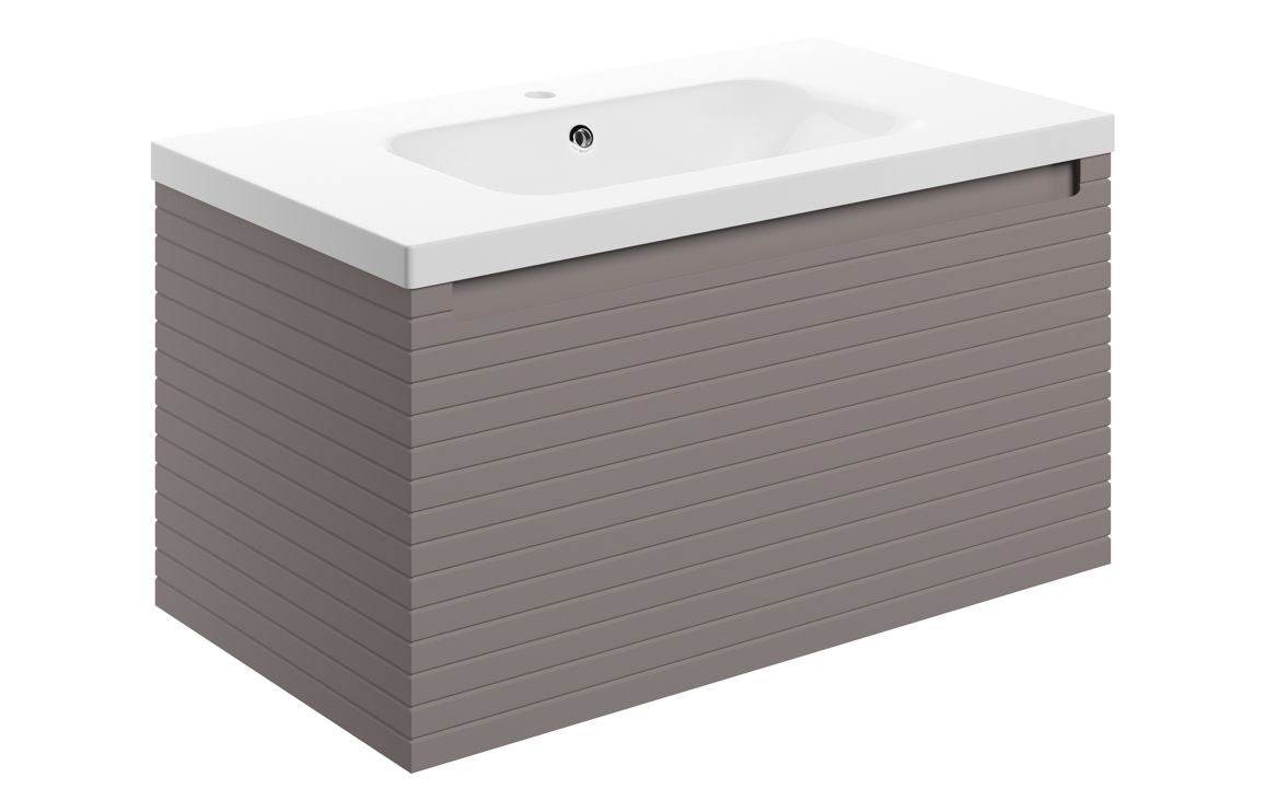 Align 815mm Wall Hung 1 Drawer Basin Unit & 1TH Basin - Matt Taupe