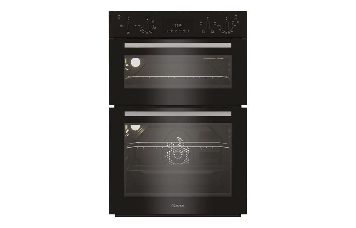 Indesit DII 10D B Double Electric Oven - Black