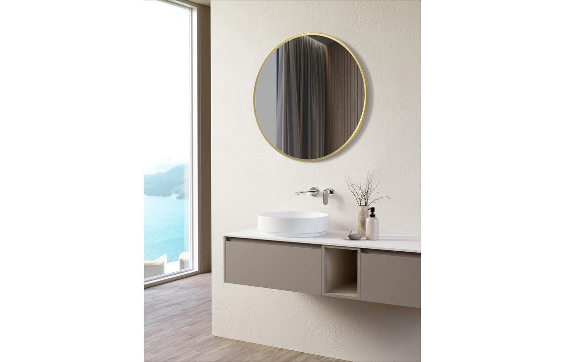 Kenji 500mm Round Mirror - Brushed Brass