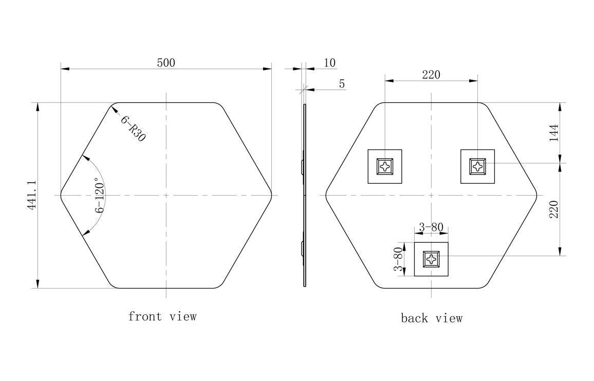 Nori 500x441mm Hexagonal Mirror