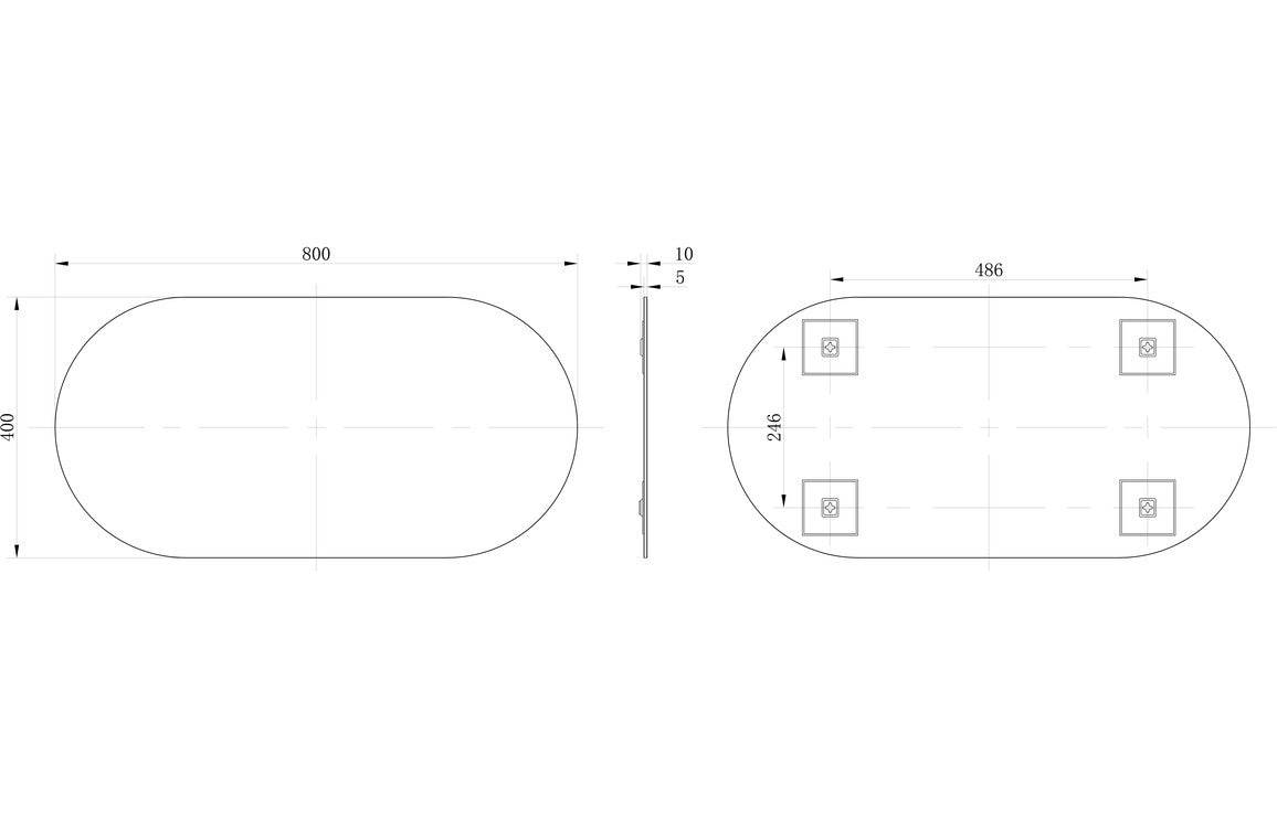 Soleil 400x800mm Oblong Mirror