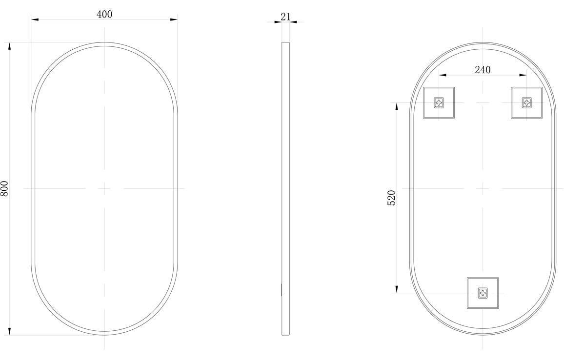 Kenji 800x400mm Oblong Mirror - Brushed Brass