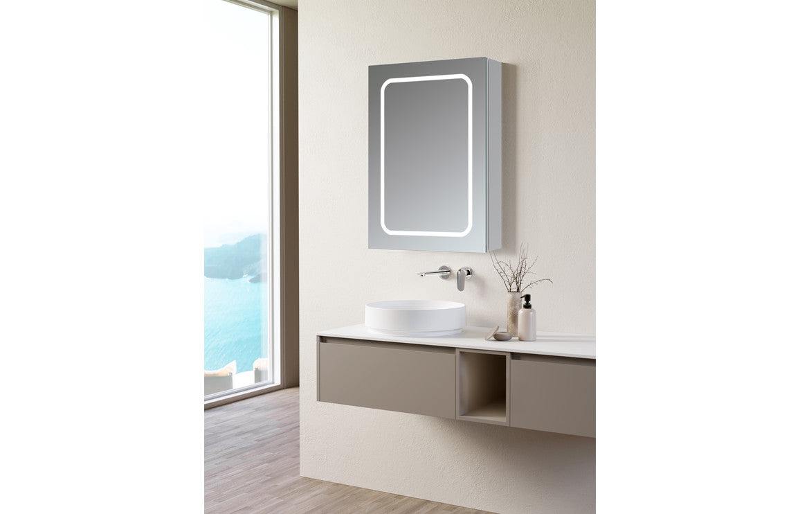 Rika 500mm 1 Door Front-Lit LED Mirror Cabinet