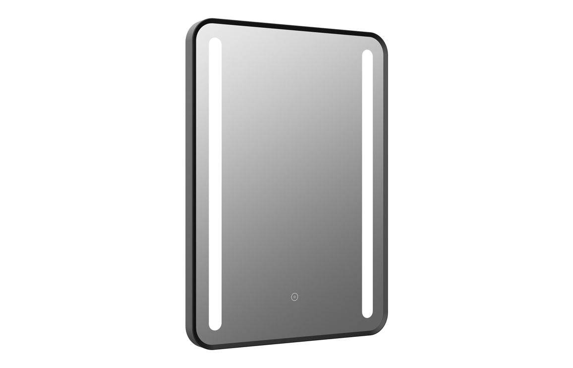 Frontier 500x700mm Rounded Front-Lit LED Mirror - Black
