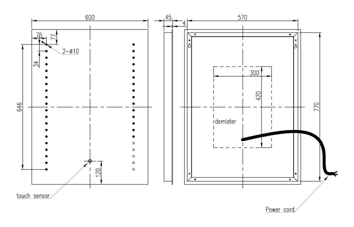 Dottie 600x800mm Rectangle Front-Lit LED Mirror