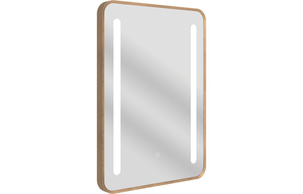 Frontier 500x700mm Rounded Front-Lit LED Mirror - Brushed Bronze