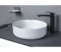 Luxey 355mm Ceramic Round Washbowl & Waste - Matt White