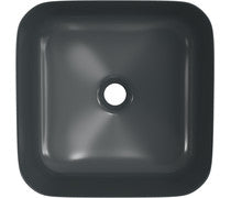 Luxey 400mm Ceramic Square Washbowl & Waste - Matt Black