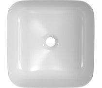 Luxey 400mm Ceramic Square Washbowl & Waste - Matt White