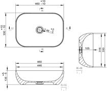 Otto 460x330mm Ceramic Washbowl - White Marble Effect