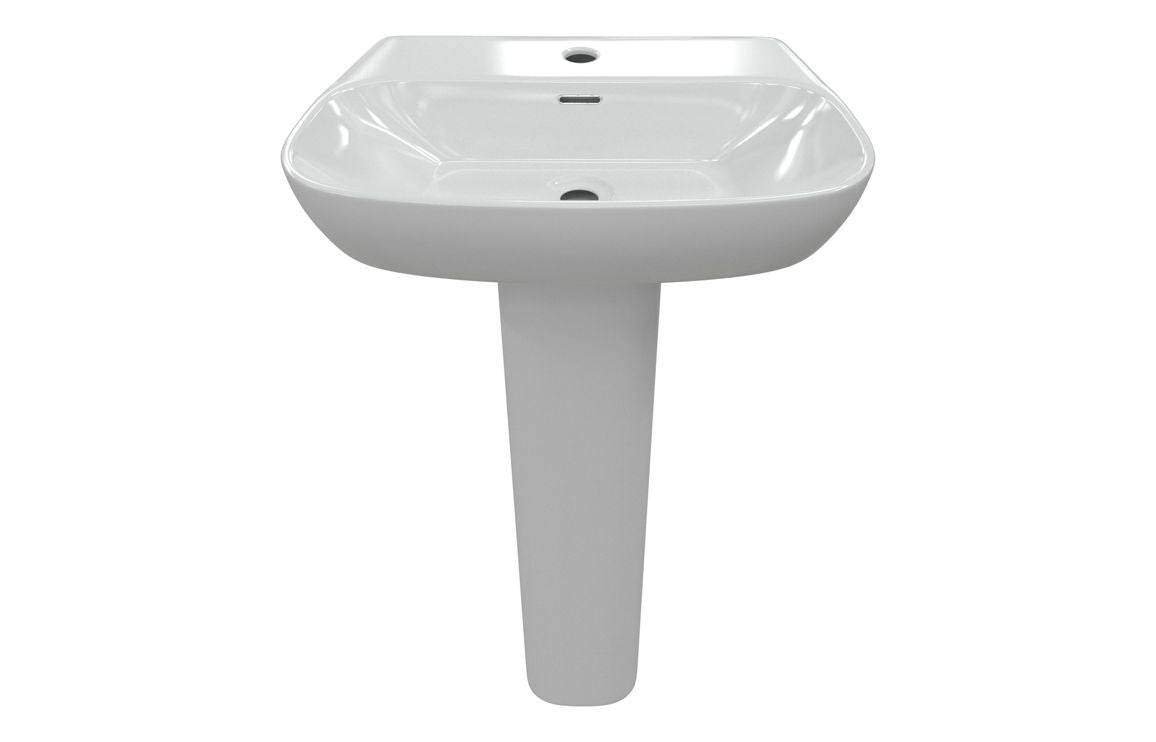 Tilia 600x400mm 1TH Basin & Full Pedestal