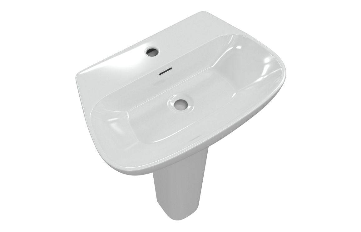 Tilia 600x400mm 1TH Basin & Full Pedestal