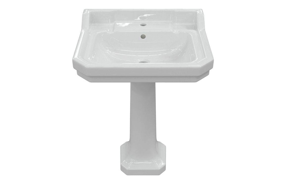 Sherbourne 600x500mm 1TH Basin & Full Pedestal