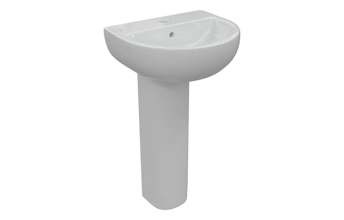 Arlo 550x400mm 1TH Basin & Full Pedestal