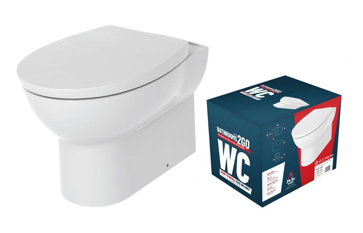 2Go Rimless Back To Wall WC & Soft Close Seat