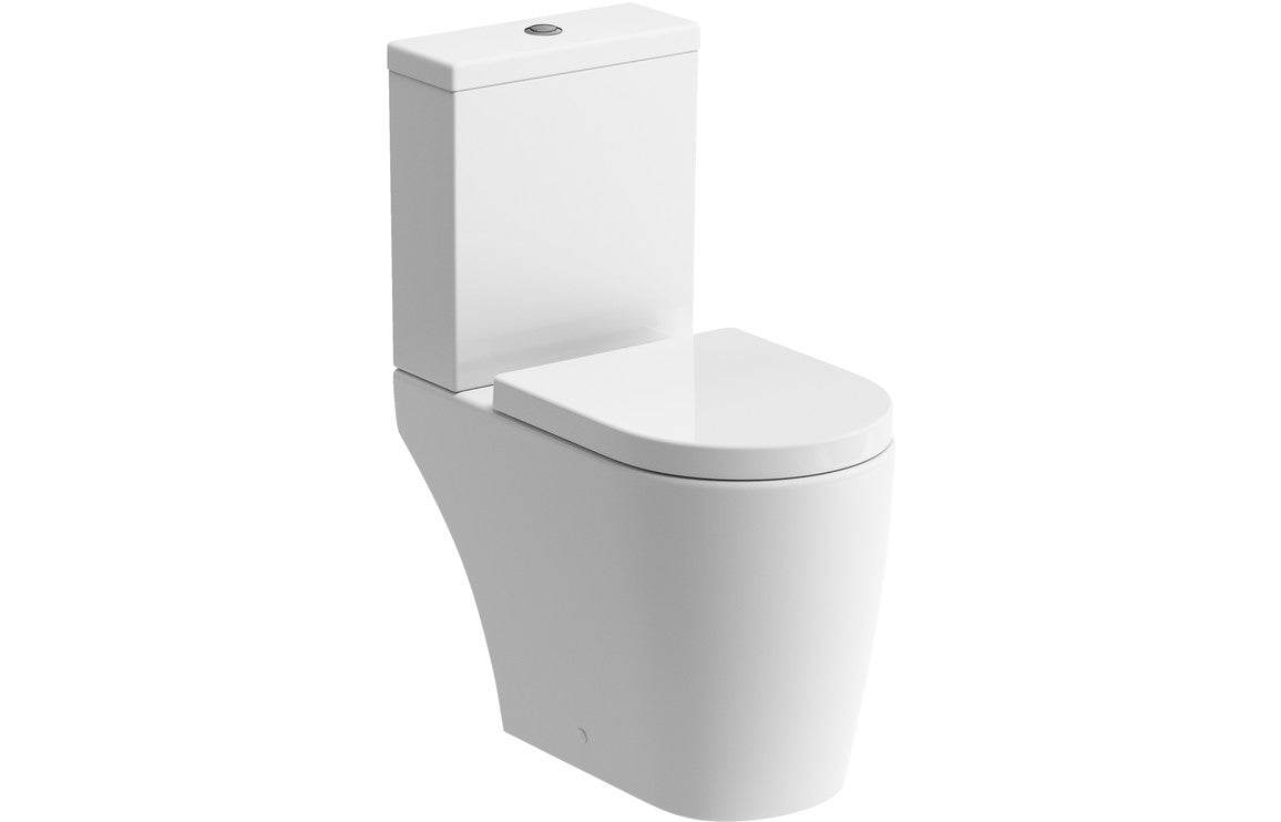 Cilantro Swirlux™ Short Projection Close Coupled Open Back WC & Soft Close Seat