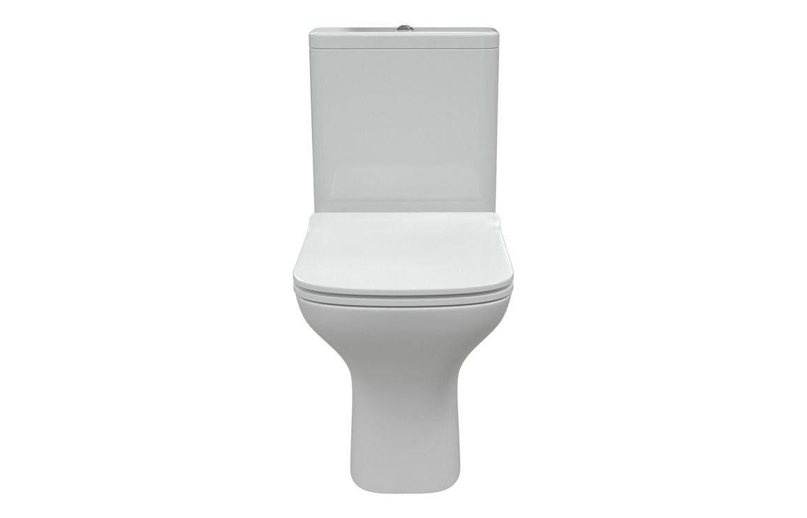 Cedarwood Short Projection Close Coupled Fully Shrouded WC & Slim Soft Close Seat