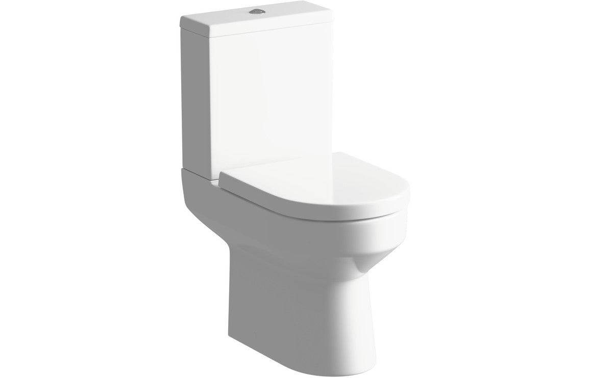 Laurus Rimless Close Coupled Open Back WC & Soft Close Seat