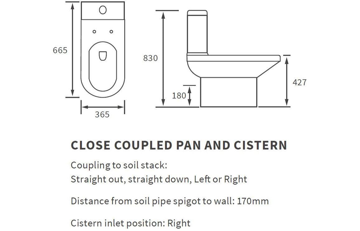 Vista 550mm Vanity & C/C Toilet Pack