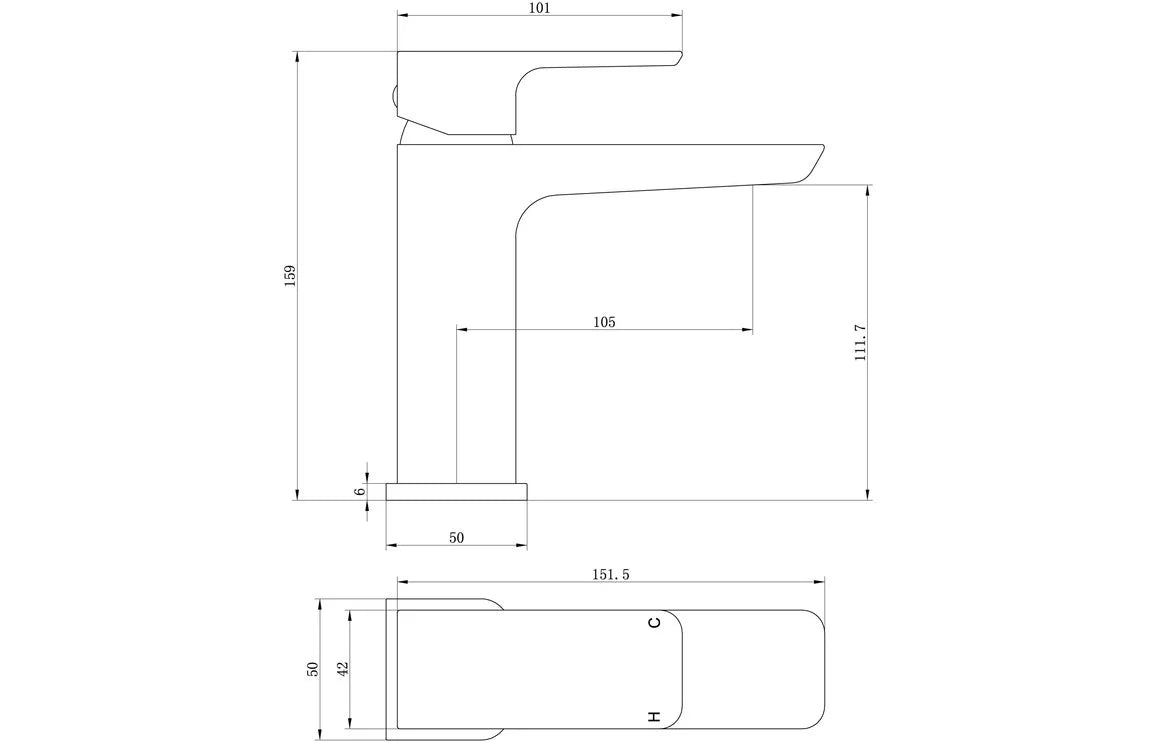 Berio Basin Mixer & Waste - Brushed Brass