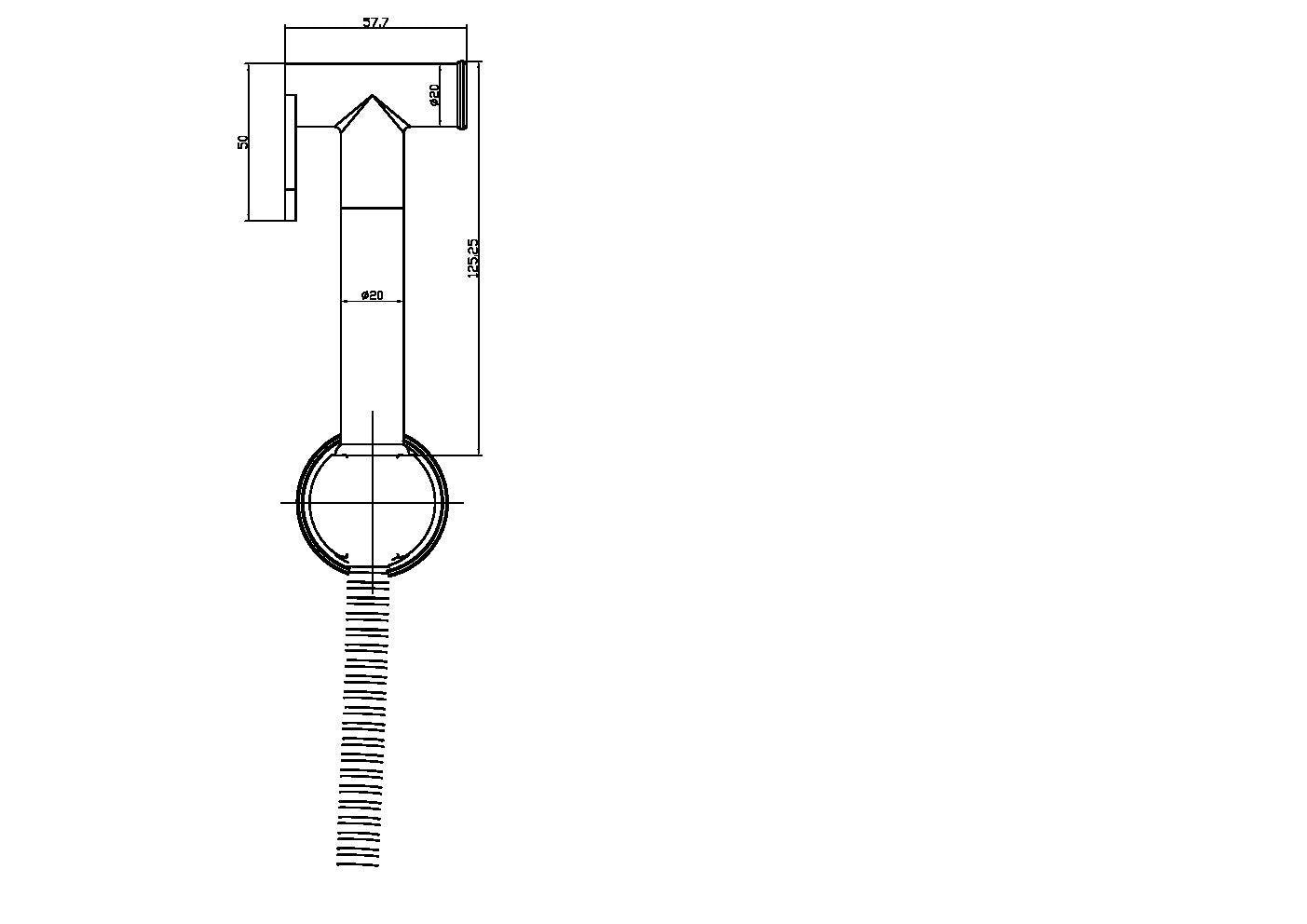Douche Handset, Flexi and Holder only Brushed Brass