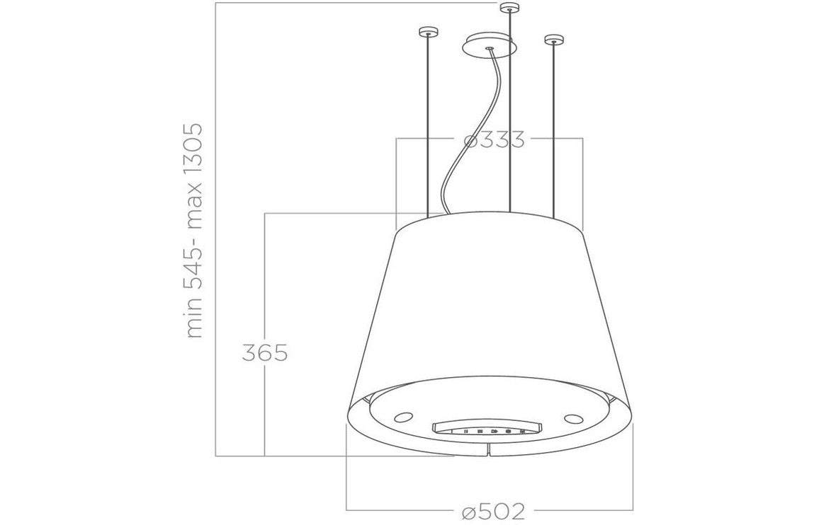 Elica Easy UX 51cm Suspended Hood - St/Steel