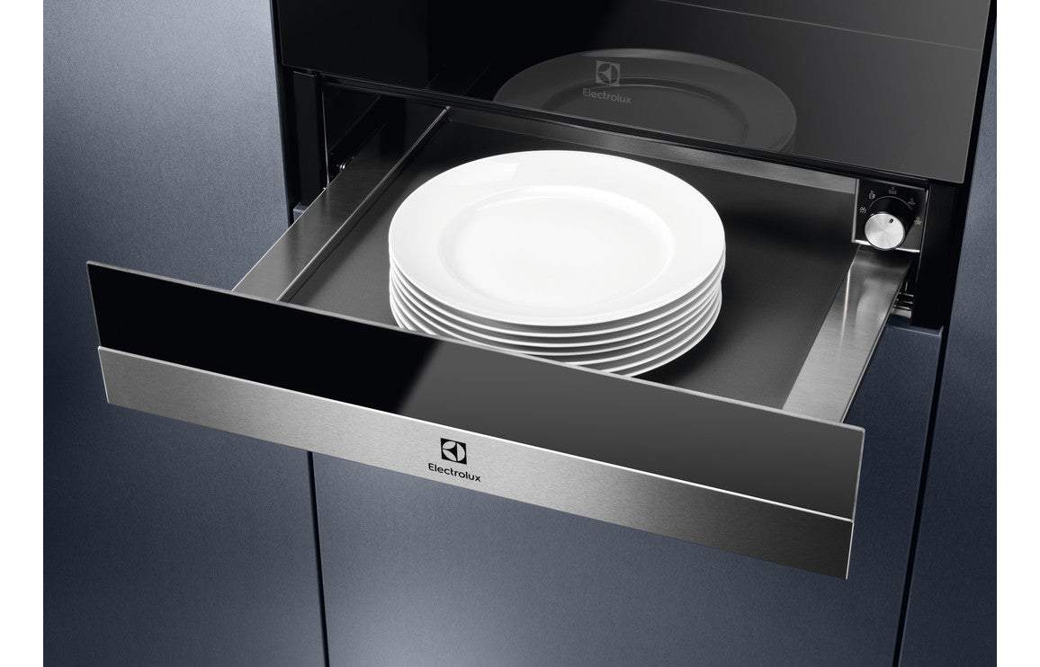 Electrolux EBD4X 14cm Warming Drawer - Black Glass & St/Steel
