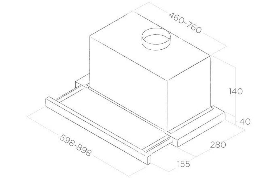 Elica Elite 14 60cm Telescopic Hood - St/Steel