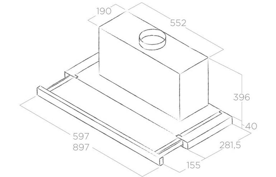 Elica Elite 35 90cm Telescopic Hood - St/Steel