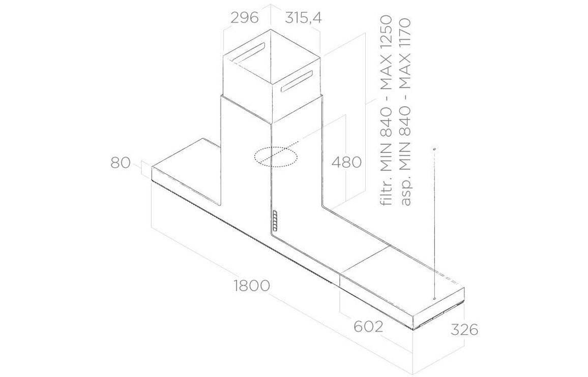Elica Haiku 120cm Island Hood - St/Steel