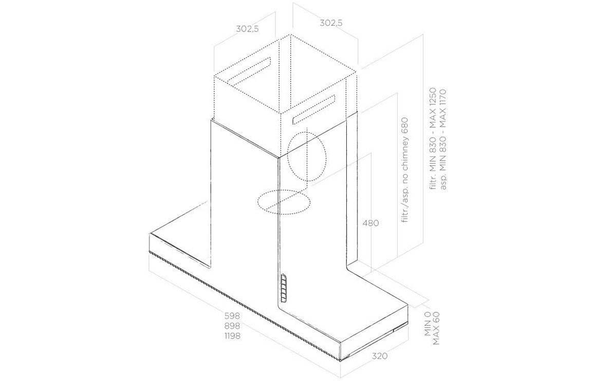 Elica Haiku 32cm Chimney Hood - White